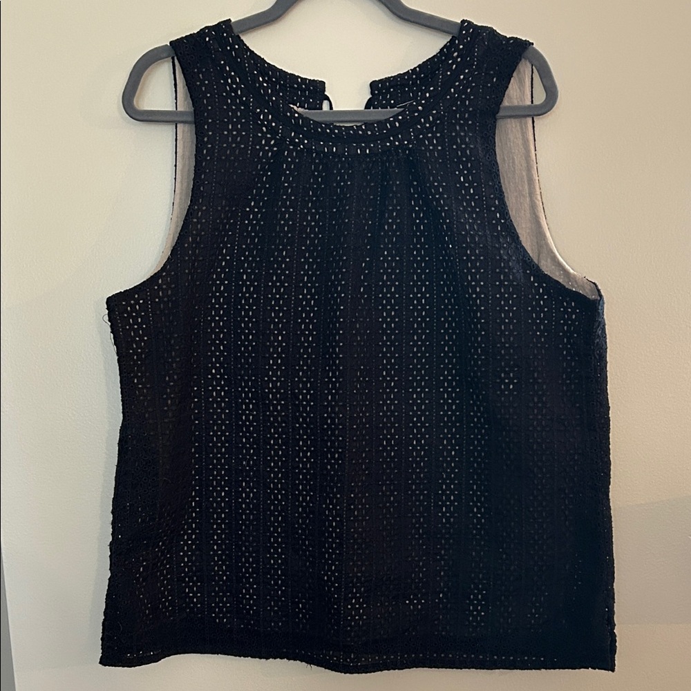 Lucky Brand Black Eyelet Sleeveless Tank